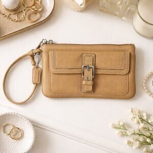 Coach VTG Soho Leather Wristlet Wallet Clutch Camel/Butterscotch